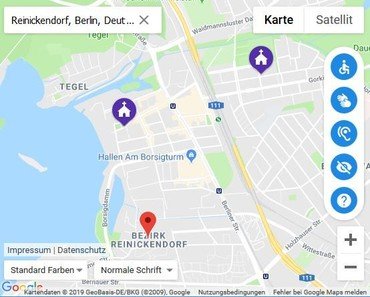 Ausschnitt aus EKBO-Karte mit barrierefreien Kirchen