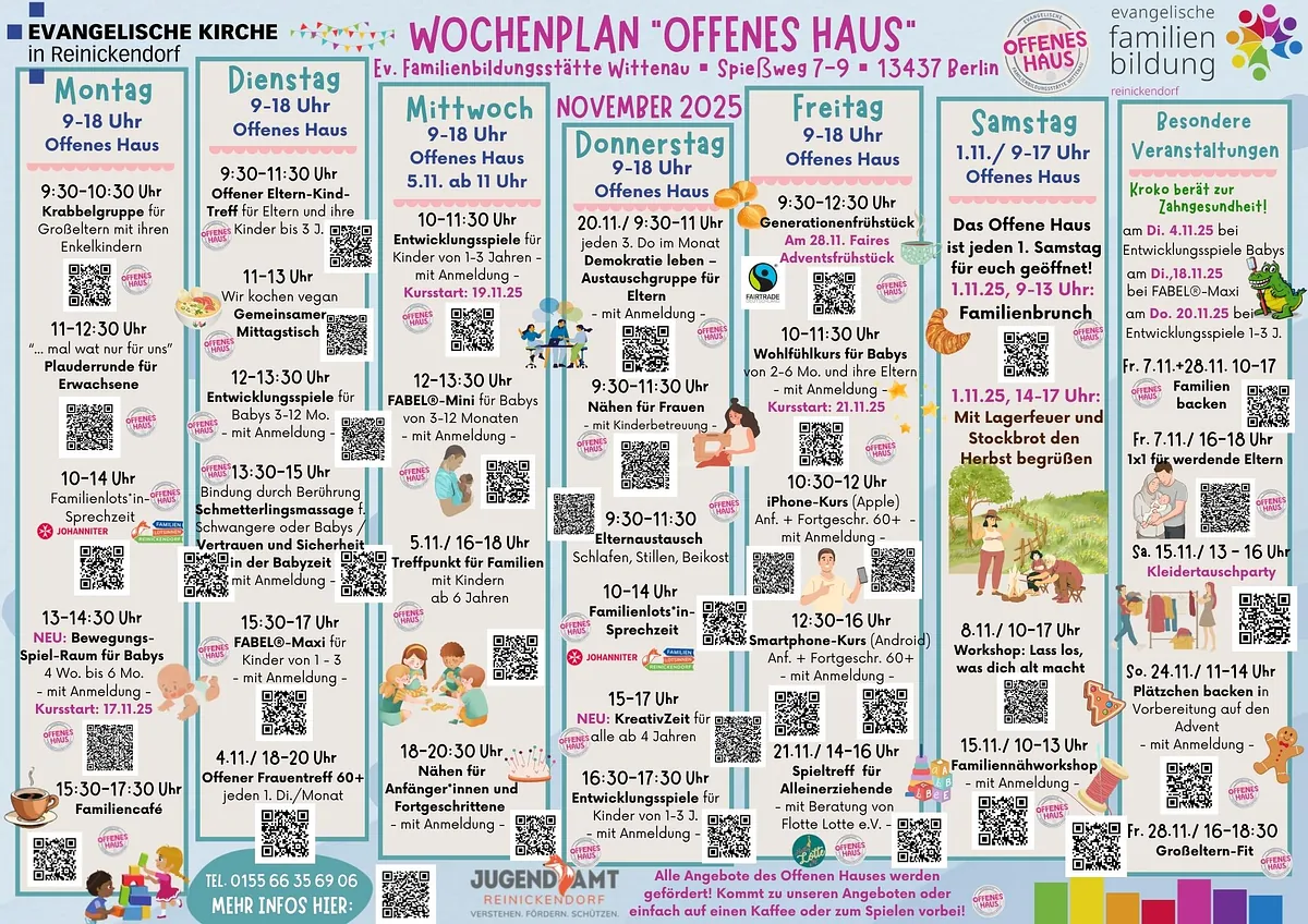 Wochenplan Offenes Haus im Oktober 2025