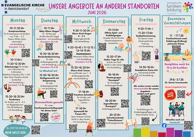 Wochenplan Angebote an anderen Standorten im Juni 2026