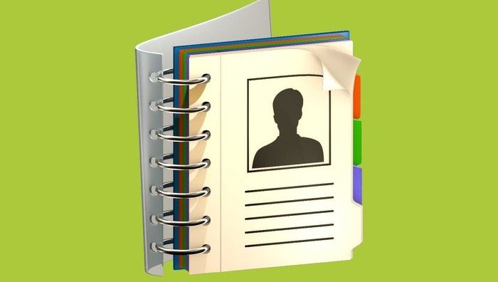 Grafik mit Adressbuch