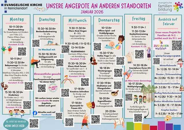 Wochenplan Angebote an anderen Standorten im Januar 2026