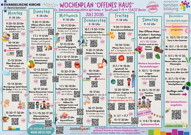 Wochenplan Offenes Haus im Juli 2026
