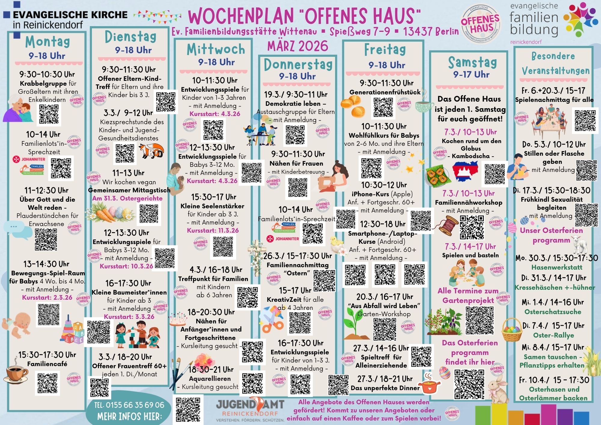 Wochenplan Offenes Haus im März 2026