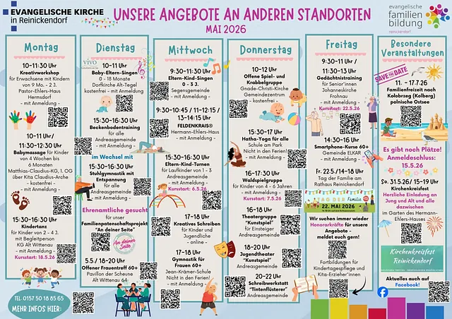 Wochenplan Angebote an anderen Standorten im Mai 2026