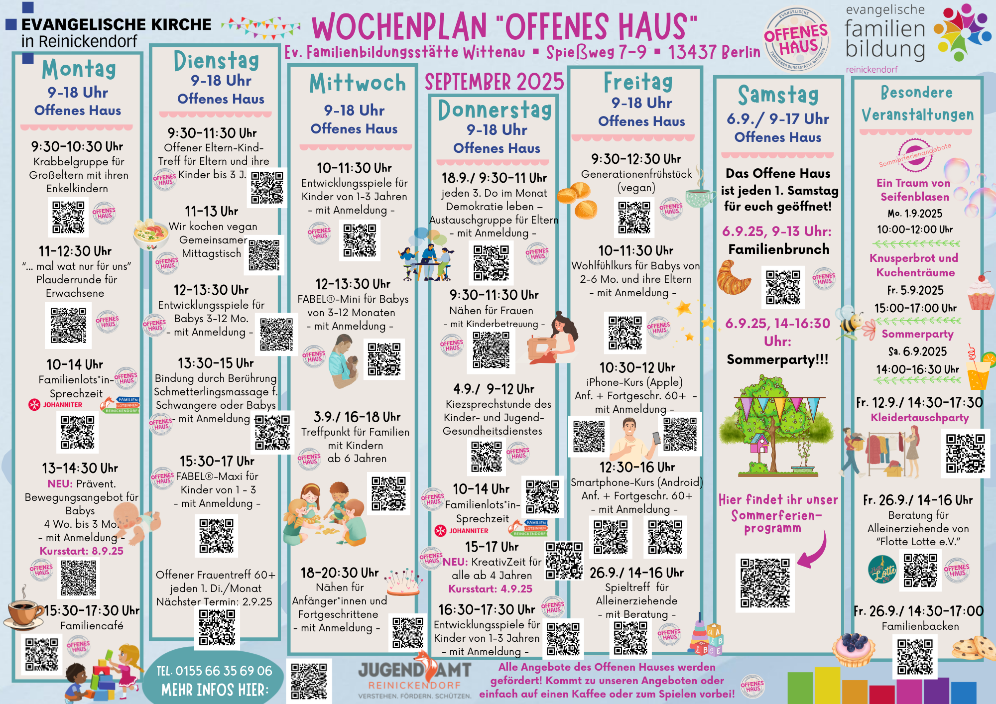 Wochenplan Offenes Haus im September 2025