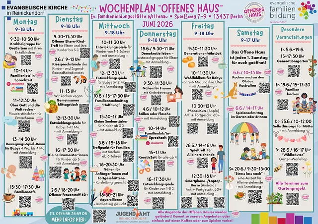 Wochenplan Offenes Haus im Juni 2026