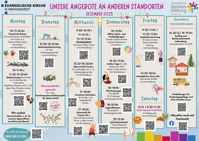 Wochenplan Angebote an anderen Standorten im Dezember 2025