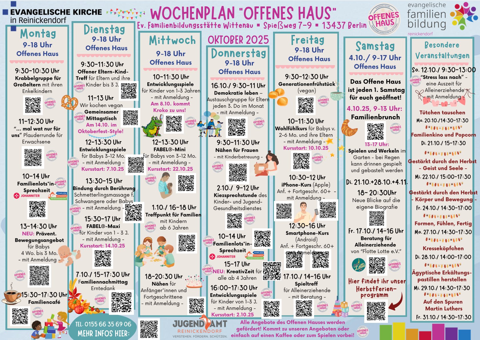 Wochenplan Offenes Haus im September 2025