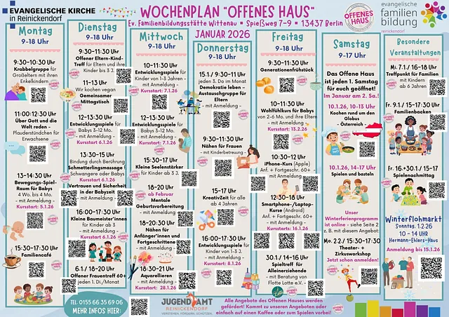Wochenplan Offenes Haus im Januar 2026
