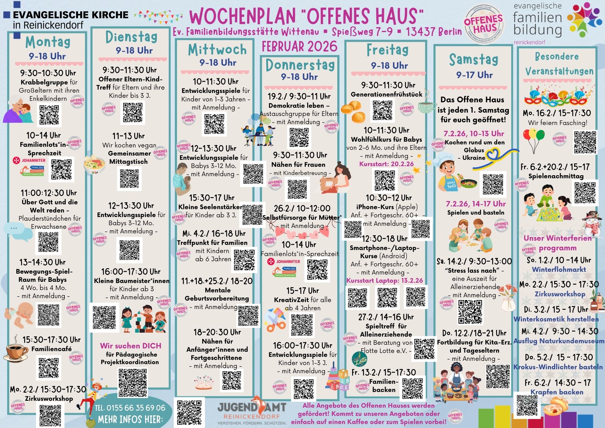 Wochenplan Offenes Haus im Februar 2026